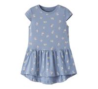 Jerseykleid NAME IT "NMFVIGGA CAPSL DRESS F1 NOOS", Mädchen, Gr. 104, N-Gr, lila impression aop:floral bundles, Jersey, Obermaterial: 100% Baumwolle, bedruckt, regular fit kurz, Rundhals, Kleider Jers