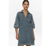 Jerseykleid NÜMPH "Nümph Dress NUTORONTO", Damen, Gr. 34, medunkel blau washed denim, Obermaterial: 94% Baumwolle, 5% Polyester, 1% Elasthan, Kleider Jerseykleid (40198302-34) medunkel blau washed den