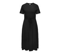 Jerseykleid ONLY CARMAKOMA "CARBLOOM LIFE S/S MAXI DRESS JRS", Damen, Gr. S, N-Gr, schwarz, Jersey, Obermaterial: 100% Baumwolle, unifarben, regular fit lang, Rundhals, Kleider Jerseykleid (44225745-S