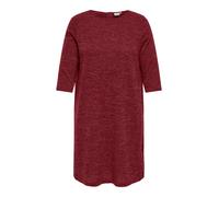 Jerseykleid ONLY CARMAKOMA "CARMARTHA 3/4 KNEE DRESS JRS", Damen, Gr. M, N-Gr, cabernet, Jersey, Obermaterial: 95% Polyester, 5% Elasthan, unifarben, regular fit, Rundhals, Kleider Jerseykleid, Sommer