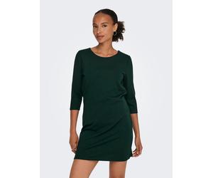 Jerseykleid ONLY "ONLBRILLIANT 3/4 DRESS", Damen, Gr. XL, N-Gr, grün (pine grove), Jersey, Obermaterial: 82% Polyester, 13% Viskose, 5% Elasthan, unifarben, Midi, Rundhals, Kleider Jerseykleid, Sommer