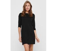 Jerseykleid ONLY "ONLBRILLIANT 3/4 DRESS", Damen, Gr. XS, N-Gr, schwarz, Jersey, Obermaterial: 82% Polyester, 13% Viskose, 5% Elasthan, unifarben, Midi, Rundhals, Kleider Jerseykleid, Sommerkleid (948