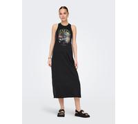Jerseykleid ONLY "ONLLUCY LIFE S/L DRIVE DRESS BOX JRS", Damen, Gr. S, N-Gr, schwarz print:venezia, Jersey, Obermaterial: 100% Baumwolle, bedruckt, lang, Rundhals, Kleider Jerseykleid, Baumwolle, regu