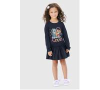 Jerseykleid PAW PATROL, Mädchen, Gr. 128/134, N-Gr, blau, Jersey, Obermaterial: 95% Baumwolle, 5% Elasthan, bedruckt, ausgestellt kniefrei, Rundhals, abgesteppte Kante, Kleider Jerseykleid, Druck mit 