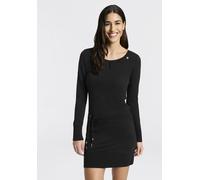 Jerseykleid RAGWEAR "ALEXA", Damen, Gr. M, N-Gr, schwarz (schwarz uni), Jersey, Obermaterial: 50% Polyester, 38% Baumwolle, 12% Viskose, unifarben, kniefrei, Rundhals, Kleider Jerseykleid, lockere Pas
