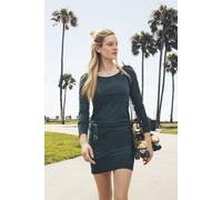 Jerseykleid RAGWEAR "ALEXA", Damen, Gr. XL (42), N-Gr, dunkelgrün 5021, Single Jersey, Obermaterial: 50% Polyester, 38% Baumwolle, 12% Viskose, kontrastfarbene Details, meliert, unifarben, figurbetont