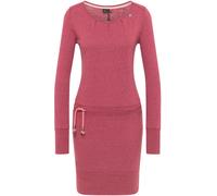 Jerseykleid RAGWEAR "ALEXA", Damen, Gr. XS (34), N-Gr, Langarm, Single Jersey, rosa (rose 4041), Single Jersey, Obermaterial: 50% Polyester, 38% Baumwolle, 12% Viskose, kontrastfarbene Details, melier