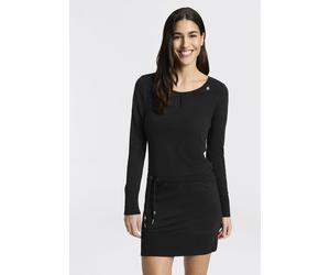 Jerseykleid RAGWEAR "ALEXA", Damen, Gr. XXL, N-Gr, schwarz (schwarz uni), Jersey, Obermaterial: 50% Polyester, 38% Baumwolle, 12% Viskose, unifarben, kniefrei, Rundhals, Kleider Jerseykleid, lockere P