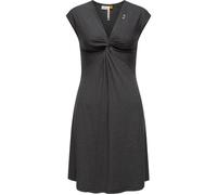 Jerseykleid RAGWEAR "Comfrey Solid", Damen, Gr. L (40), Normalgrößen, schwarz, Material: 48% Viskose, 47% Polyester, 5% Elasthan, figurumspielend knieumspielend, tiefer V-Ausschnitt, weit normaler Sau
