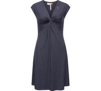 Jerseykleid RAGWEAR "Comfrey Solid", Damen, Gr. XXL (44), Normalgrößen, blau (navy), Material: 48% Viskose, 47% Polyester, 5% Elasthan, figurumspielend knieumspielend, tiefer V-Ausschnitt, weit normal