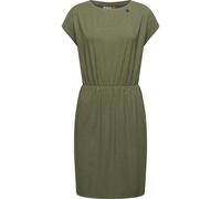 Jerseykleid RAGWEAR "Copr", Damen, Gr. XXL (44), Normalgrößen, grün (olivgrün), Material: 48% Viskose, 47% Polyester, 5% Elasthan, figurumspielend kniebedeckend, Rundhals, Ärmel ohne Ärmelschlitz Umsc