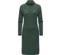 Jerseykleid RAGWEAR "Peona", Damen, Gr. M (38), Normalgrößen, tannengrün, Material: 75% Viskose, 22% Polyester, 3% Elasthan, körpernah knielang, hoch geschlossener Ausschnitt, Ärmel ohne Ärmelschlitz