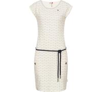 Jerseykleid RAGWEAR "Tag Zig Zag", Damen, Gr. XL (42), Normalgrößen, weiß (altweiß), 100% Baumwolle, tailliert ca. Mitte Oberschenkel, Rundhals, Ärmel ohne Ärmelschlitz, Kleider Jerseykleid, stylische