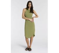 Jerseykleid REPLAY, Damen, Gr. M, N-Gr, grün (light military), Jersey, Obermaterial: 49% Modal, 44% Baumwolle, 7% Elasthan, unifarben, slim fit kniebedeckend, Rundhals, Kleider Jerseykleid, in gerippt