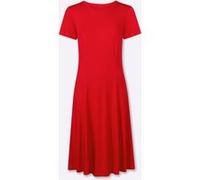 Jerseykleid HEINE "Jersey-Kleid", Damen, Gr. 48, Normalgrößen, rot, Jersey, 95% Viskose, 5% Elasthan, unifarben, knielang, Rundhals, Kleider Jerseykleid (38421807-48) rot
