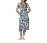 Jerseykleid S.OLIVER, Damen, Gr. 38, N-Gr, blau, Jersey, Obermaterial: 95% Baumwolle, 5% Elasthan, bedruckt, regular fit kniebedeckend, Rundhals, Kleider Jerseykleid, Sommerkleid mit Knoten-Detail (48