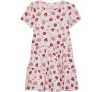 Jerseykleid S.OLIVER JUNIOR, Mädchen, Gr. 110, N-Gr, light rose, Jersey, Obermaterial: 95% Baumwolle, 5% Elasthan, geblümt, gemustert, bequem kniefrei, Rundhals, Puffärmel, Kleider Jerseykleid, Stufen