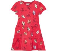 Jerseykleid S.OLIVER JUNIOR, Mädchen, Gr. 110, N-Gr, rot, Jersey, Obermaterial: 95% Baumwolle, 5% Elasthan, geblümt, gemustert, bequem kniefrei, Rundhals, Puffärmel, Kleider Jerseykleid, Stufenkleid m