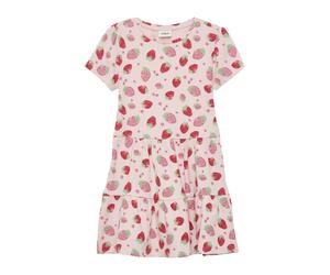 Jerseykleid S.OLIVER JUNIOR, Mädchen, Gr. 134, N-Gr, rosa (light rose), Jersey, Obermaterial: 95% Baumwolle, 5% Elasthan, geblümt, gemustert, bequem kniefrei, Rundhals, Puffärmel, Kleider Jerseykleid,
