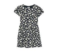 Jerseykleid S.OLIVER JUNIOR, Mädchen, Gr. 140, N-Gr, navy, Jersey, Obermaterial: 95% Baumwolle, 5% Elasthan, gemustert, bequem kniefrei, Puffärmel, Kleider Jerseykleid, Stufenkleid mit All-over-Print