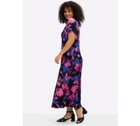 Jerseykleid schwarz-pink-gemustert 44
