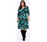 Jerseykleid SHEEGO BY JOE BROWNS "Jersey-Kleid", Damen, Gr. 40, Normalgrößen, schwarz, bedruckt, Jersey, 95% Viskose, 5% Elasthan, bedruckt, geblümt, gemustert, mehrfarbig, knielang, V-Ausschnitt, Kle