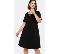Jerseykleid SHEEGO "Jerseykleid", Damen, Gr. 40, Normalgrößen, schwarz, Jersey, 95% Baumwolle, 5% Elasthan, unifarben, kurz, Rundhals, Kleider Jerseykleid (30497109-40) schwarz
