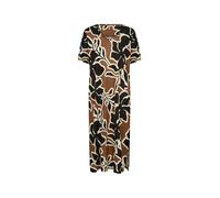 Jerseykleid SOYACONCEPT "Soya Concept Dress SC-FIOLA", Damen, Gr. XL, Normalgrößen, 8710c toffee combi, Obermaterial: 55% Leinen, 45% Viskose, Kleider Jerseykleid (56262129-XL) 8710c toffee combi
