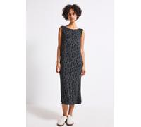 Jerseykleid STREET ONE, Damen, Gr. 36, EURO-Größen, blau (deepwater blau), Jersey, 95% Viskose, 5% Elasthan, gemustert, normal kniebedeckend, Rundhals, abgesteppt, Kleider, aus Viskose (55734451-36) d