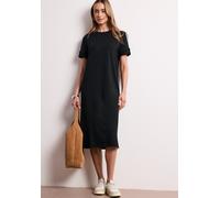 Jerseykleid STREET ONE, Damen, Gr. 36, EURO-Größen, deep bound grün, Jersey, 70% Polyester, 25% Viskose, 5% Elasthan, unifarben, normal wadenlang, Rundhals, Bündchen, Kleider Jerseykleid, mit Rundhals