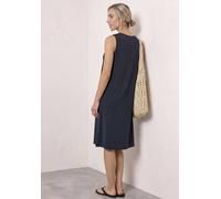 Jerseykleid STREET ONE, Damen, Gr. 38, N-Gr, schwarzest blau, Jersey, Obermaterial: 95% Viskose, 5% Elasthan, unifarben, bequem kniefrei, Rundhals, Kleider Jerseykleid, Ärmelloses Sommerkleid mit Rund