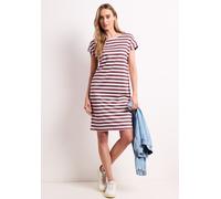 Jerseykleid STREET ONE, Damen, Gr. 40, EURO-Größen, schwarz clouded blush, Jersey, 73% Viskose, 24% Polyester, 3% Elasthan, gestreift, normal knielang, Rundhals, Bündchen, Kleider Jerseykleid, im Stre