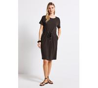 STREET ONE Damen 1408928 Jersey-Kleid mit Tunnelzug, deep Roast Brown, 42