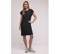 Jerseykleid STREET ONE, Damen, Gr. 42, EURO-Größen, schwarz, Jersey, 73% Viskose, 24% Polyester, 3% Elasthan, unifarben, normal normal, Rundhals, Bündchen, Kleider Jerseykleid, knielang (29739112-42)