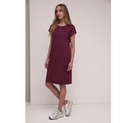 Jerseykleid STREET ONE, Damen, Gr. 42, EURO-Größen, truffle rot, Jersey, 73% Viskose, 24% Polyester, 3% Elasthan, unifarben, normal normal, Rundhals, Bündchen, Kleider Jerseykleid, knielang (79418769-