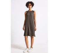 Jerseykleid STREET ONE, Damen, Gr. 42, N-Gr, nomad braun, Jersey, Obermaterial: 95% Viskose, 5% Elasthan, unifarben, regular fit kniebedeckend, Rundhals, Kleider Jerseykleid, mit Raffung (13515243-42)