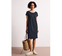 Jerseykleid STREET ONE, Damen, Gr. 46, EURO-Größen, shadowed navy, Jersey, 73% Viskose, 24% Polyester, 3% Elasthan, unifarben, normal normal, Rundhals, Bündchen, Kleider Jerseykleid, knielang (8143533