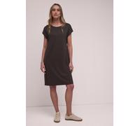 Jerseykleid STREET ONE, Damen, Gr. 46, EURO-Größen, espresso braun, Jersey, 73% Viskose, 24% Polyester, 3% Elasthan, unifarben, normal normal, Rundhals, Bündchen, Kleider Jerseykleid, knielang (896988