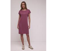 Jerseykleid STREET ONE, Damen, Gr. 46, EURO-Größen, schwarz clouded blush, Jersey, 73% Viskose, 24% Polyester, 3% Elasthan, unifarben, normal normal, Rundhals, Bündchen, Kleider Jerseykleid, knielang