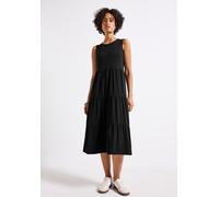 STREET ONE Damen 1408844 Jersey-Kleid mit Volants, Black, 46
