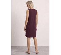 Knielanges Kleid mit Rundhals und Knopfdetail