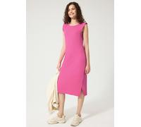 Midikleid mit Rundhals in Unifarbe