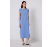 Jerseykleid STREET ONE STUDIO, Damen, Gr. 44, EURO-Größen, sunset blau, Web, 50% Baumwolle, 46% Polyester, 4% Elasthan, unifarben, normal wadenlang, Rundhals, Bündchen, Kleider, soft und trageangenehm