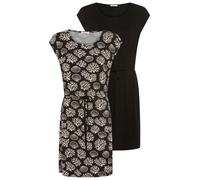 Jerseykleid TAMARIS, Damen, Gr. 42, N-Gr, schwarz, gemustert, Single Jersey, Obermaterial: 95% Viskose, 5% Elasthan. Obermaterial Uni: 95% Viskose, 5% Elasthan, unifarben, Basic, lässig geschnitten mi