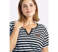 Jerseykleid tiefblau-weiß-geringelt 50