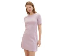 Jerseykleid TOM TAILOR DENIM, Damen, Gr. XS (34), N-Gr, bunt (blau rot weiß stripe), Single Jersey, Obermaterial: 93% Baumwolle, 7% Elasthan, gestreift, slim fit, Rundhals, Kleider Jerseykleid, mit Ri