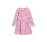 Jerseykleid TOM TAILOR, Mädchen, Gr. 116/122, N-Gr, Jersey, rosa (pink space dye texture), Jersey, Obermaterial: 58% Polyester, 37% Viskose, 5% Elasthan, meliert, A-Linie knielang, Rundhals, abgestepp