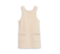 Jerseykleid TOM TAILOR, Mädchen, Gr. 116/122, N-Gr, ohne Ärmel, Samt, beige (light sand), Samt, Obermaterial: 80% Baumwolle, 20% Polyester, A-Linie knielang, Rundhals, Kleider Jerseykleid, mit Herz-Ta