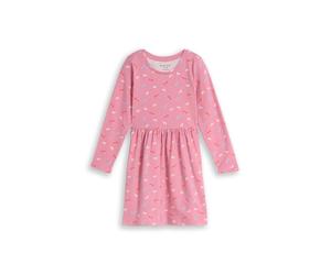 Jerseykleid TOM TAILOR, Mädchen, Gr. 116/122, N-Gr, rosa (pink mini butterfly design), Obermaterial: 95% Baumwolle, 5% Elasthan, A-Linie, Kleider Jerseykleid (86861639-116) pink mini butterfly design