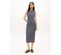 Jerseykleid TOMMY HILFIGER "5X2 SLIM SLASH-NK DRS", Damen, Gr. S (36/38), N-Gr, breton stripe schwarz night, ecru, Jersey, Obermaterial: 95% Viskose, 5% Elasthan, gestreift, slim fit, Kleider Jerseykl